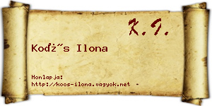 Koós Ilona névjegykártya